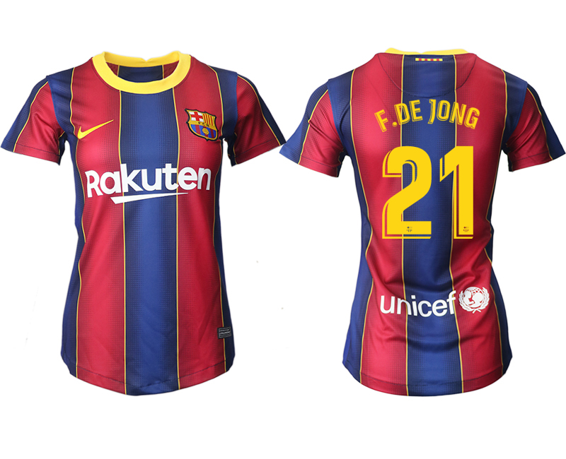 Women 2020-2021 Barcelona home aaa version #21 red Soccer Jerseys